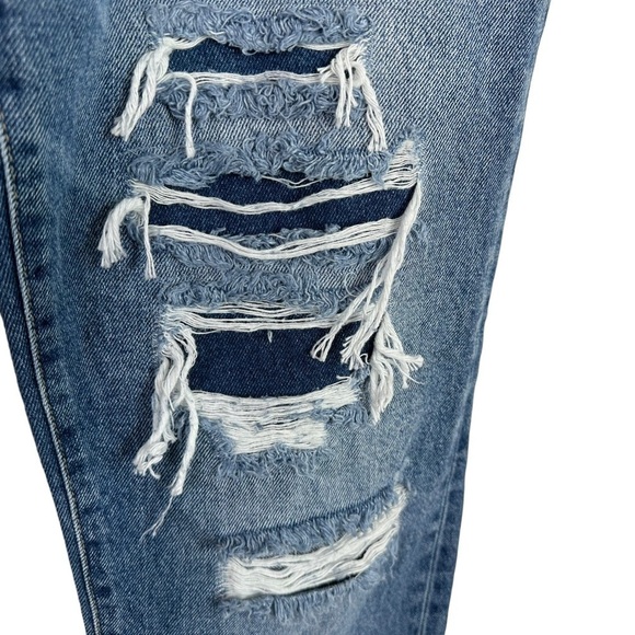 Kancan Womens Maddie Ultra High Rise 90s Boyfriend Jeans Size 26 Blue Distressed - Picture 6 of 9